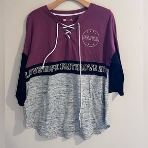 Xersion Purple Lace-Up Top